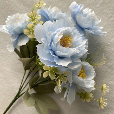 China Chinese style 6 peony decorative flower artificial flower bouquet wedding decoration home maker main flower eco-friendly plug for sale