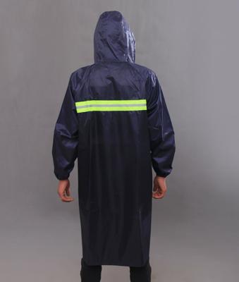 China 100% Raincoat Men Raincoat Work PVC Long Raincoat Strong High Quality Rise Rise Material With Reflective Tape Hi Viz for sale