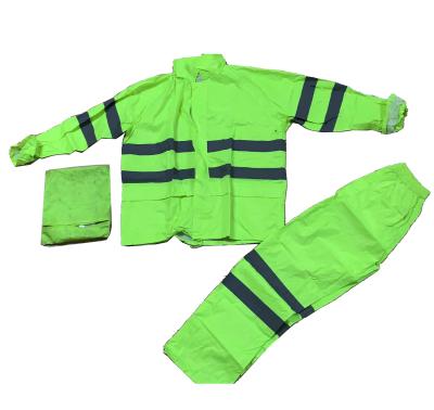 China Reflective building reflective safety bachelor waterproof clothing raincoat jacket hygiene fluorescent raincoat safety patrol can be printed for sale