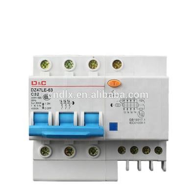 China [D&C] Shanghai delixi DZ47LE-63 4p 32a earth leakage circuit breaker DZ47LE-63 for sale