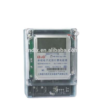 China [D&C] Shanghai delixi DDSYT1777 prepaid KWH energy meter DDSYT1777 for sale