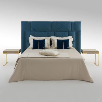 China Velvet Fabric Luxury Modern Adult King Size Double Bed Set Bedroom Furniture Luxury Modern Double Bed for sale