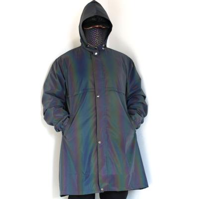 China European and American adult male outdoor zipper poncho long colorful reflective raincoat bachelor and female large size anorak rainwear for sale