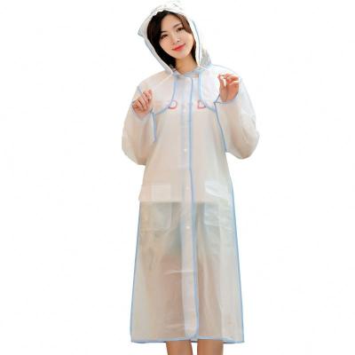 China Singles Waterproof Wearable EVA Raincoat Portable For Adults, Reusable Rain Poncho With Hoods And Sleeves Lightweight Raincoats for sale