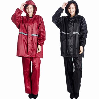 China Single Adult Raincoats Polyester PVC Split Raincoat Rain Pants New Creative Bright Electric Bike Raincoat for sale