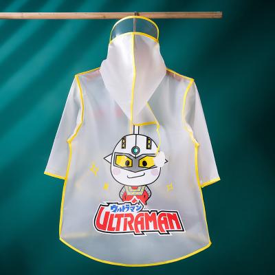 China Bachelor Rainwear New Ultraman Poncho For Primary School Children Hooded Raincoat For Kids for sale