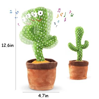 China Wholesale Eco-friendly Dancing Talking Cactus Toy Talking Plushie Stuffed Toys 120 Song Speaker Cactus Rehearsal Plush Dancing Cactus for sale