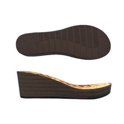 China New Arrival Ladies Casual Sandal PU Foam Sole Wedge Heel Leather Shoes Stepping Up Flip Flop Manufacturers Slipper Sole Thick for sale