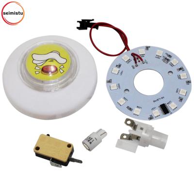 China 76mm Illuminated Metal + Acrylic LED 12V Arcade Push Buttons For Kids Claw Machine Toy Crane Machine Led Flashing Arcade Button for sale