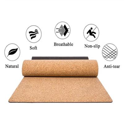 China Home/Fitness yoga mat 3MM non-slip yoga cork, eco-friendly, 183cm long 63cm wide for sale