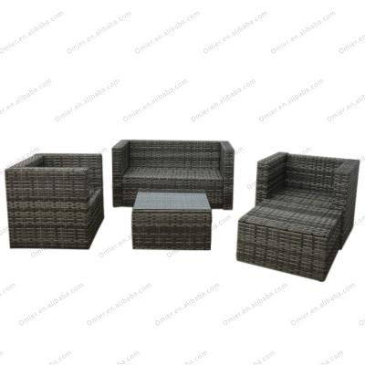 China 5PCS Rattan All Weather Modern Garden Outdoor Wicker Furniture Swimming Pool Reception Sofa Set for sale