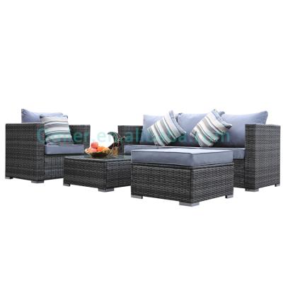 China Modern Popular Waterproof High Quality Hot Hotel Selling White Sofa Set Furniture Outdoor Backyard Rattan Garden Furniture Bar Set for sale