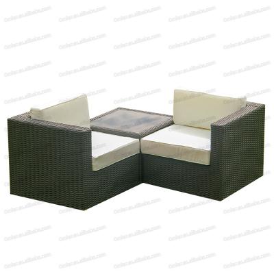 China Modern Cheap 3 Piece Garden Furniture Rattan Table Sofa Sets With Glass Coffee Balcony for sale