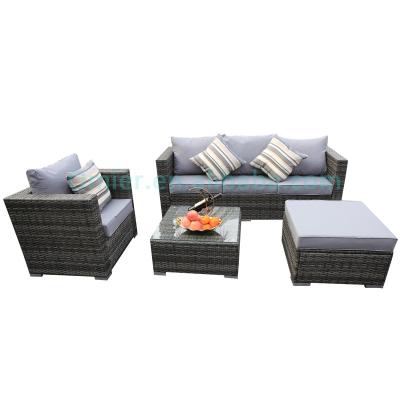 China Modern Complete Wicker Balcony Conversation Sofa Set Outdoor Patio Rattan Garden Couch Furniture for sale