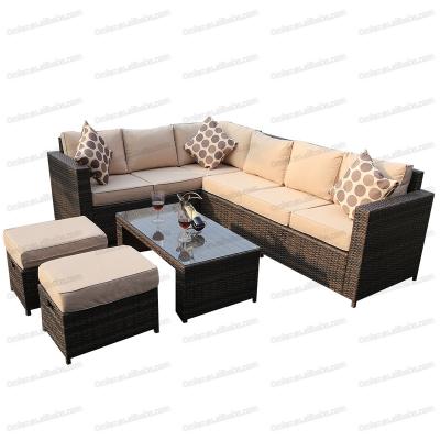 China Garden Wicker Sectionals Cane Furniture Rattan Sofa Sets Outdoor 8 Seater Modern L Shape Balcony Patio for sale