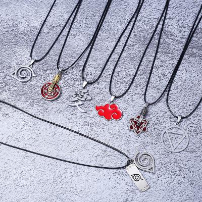 China Vintage Cartoon Anime Ninja Necklace Sasuke Itachi Sharingan Choker Man Akatsuki Pendant Chain Necklaces Charm Gifts Jewelry for sale