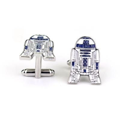 China ALLOY Starwars Slap Links For Men's BB8 R2D2 Robot Cufflink Metal Alloy Enamel Shirt Jewelry Christmas Gifts for sale