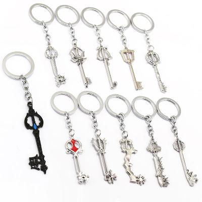 China Metal Game Kingdom Hearts Sora Keychain Keyblade Weapon Model Pendant Keyring Men Car Key Women Bag Accessories Jewelry for sale