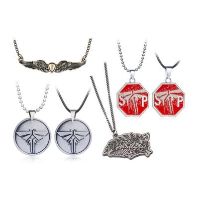 China Vintage Game The Butt Of Us Round Necklace Firefly Pendant Wings Ellie Tattoo Logo Necklace For Women And Men for sale