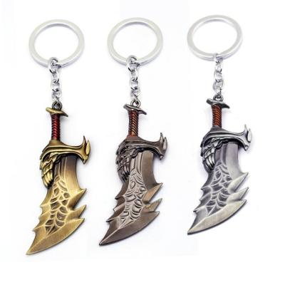 China Game Metal God of War Keychains KRATOS Weapon Blades of Chaos Metal Keychain Car Master Chain Gift for sale