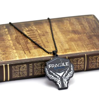 China Vintage Game Death Stranding Feagile Jewelry Logo Pendant Black Necklace Keychain Necklace for sale