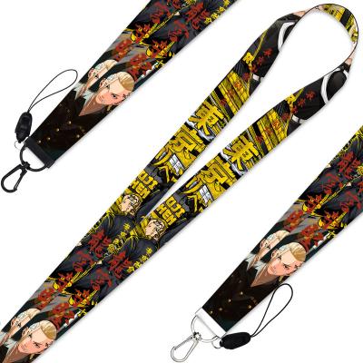 China Tokyo Avengers Key Chain Anime Nylon Ken Ryuguji Neck Strap Phone Accessories Chain Bag Lanyard Cartoon Jewelry Men Gift Work ID Card for sale