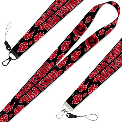 China Key Chain Card Lanyard Women Jewelry Men Gift Akatsuki Itachi Nylon Red Cloud Anime Trinkets Narutos Accessories Phone Chain Work ID Card for sale