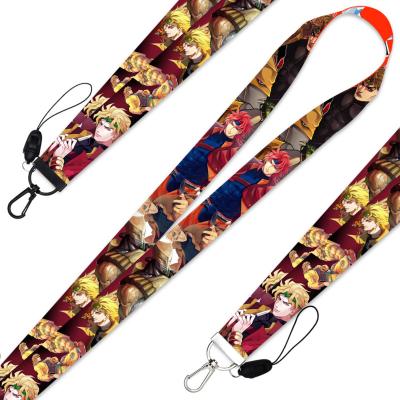 China JoJo's Bizarre Adventure Keychain Anime Accessories Nylon Bag Lanyard Cartoon Jewelry Dio Brando Neck Strap Phone Chain Work ID Card for sale