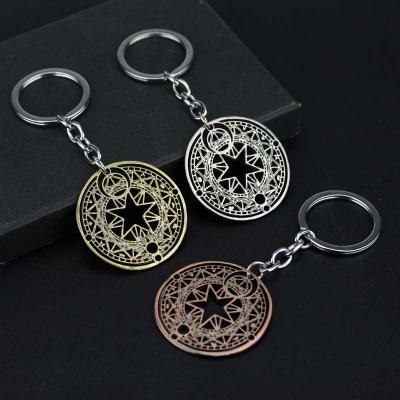 China Cardcaptor Sakura Circle Magic Key Ring Holder Pendant Cosplay Accessories Keychain Car Key Chain Anime Souvenir Gifts Promotion for sale