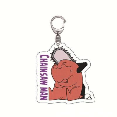 China Keychain Plastic Chainsaw Man Anime Pochita Pochita Cartoon Props Unisex Acrylic Keychain Pendant for sale