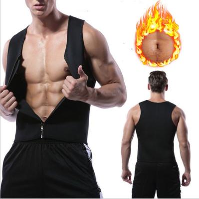 China Large Size Explosive Sweat Suit Neoprene Bodysuit Fitness Suit Tight Clothes Abdomen Vest And Zipper Belt Men's Suit for sale