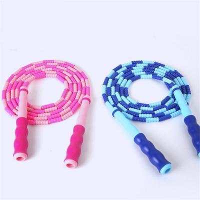 China Kindergarten soft children's soft beads do not tie primary and middle school students can adjust the trial bamboo skipping rope for sale