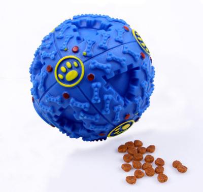 China NPET Dog Chew Ball Viable Snack Rubber Ball Interactive Squeaker Toys For Pet Treat Feeder for sale