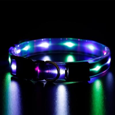 China Adjustable Lights NPET LED Dog Collar Collar For Medium Large Small Dogs for sale