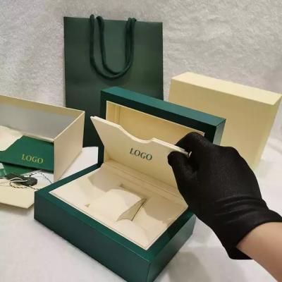 China Lxuxury Custom Print Logo Green Pu Leather Custom Watch Box Leather For Watch for sale