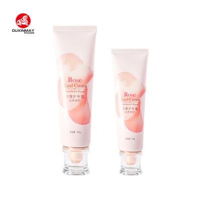 China Hand Block Sun Block Tube Cream Empty Round Tube Cosmetic Packaging ABL Laminated Soft Plastic Tube for sale