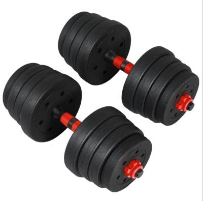 China Dumbbell Universal Cheap Customizable Adjustable Barbell Logo Plastic Cement Dumbbell Set for sale