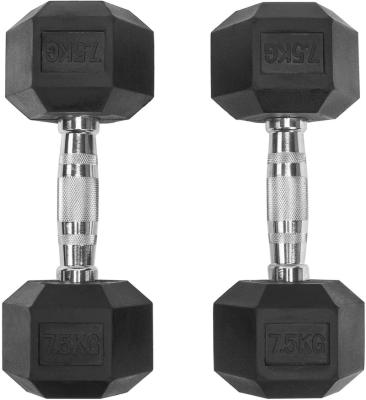 China 5 10 15 20 Kg Hexagon Dumbbell Dumbbell Set Wholesale Black Rubber Eco - Friendly Weights Gym Training Set for sale