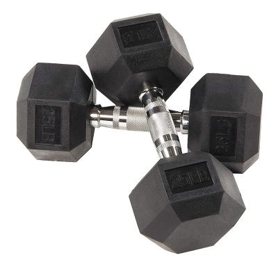 China Wholesale Free Fitness Equipment Rubber Hex Rubbell Dumbbell Factory Hex Weight Hex Dumbbell Set for sale