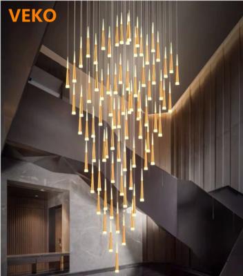 China Decorative Modern Modern Design For Large Living Room Staircase Luxury Spiral Long Ceiling Modern Chandeliers for sale