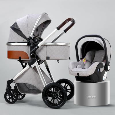 China Two Way 2 in1 Mom Luxury Hot Baby Stroller For Sale PU Leather Set for sale