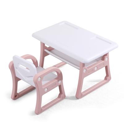 China Modern Bukrein Updated Ergonomic Plastic Furniture Study Kids Table And Chair for sale