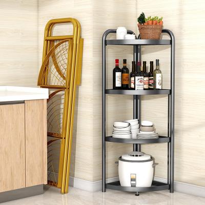 China 2021 New Product Viable Modern Style 4Tiers Metal Iron Kitchen Storage StandShelf For Home Kitchen for sale