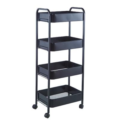 China Fashion Color Foldable Good Priced Metal Four Layers Heavy Duty Trolley Trolley Good Priced for sale