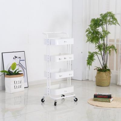 China 4 Tiers Mobile Home Rolling Tool Storage Organizer Modern Kitchen Serving Carts for sale