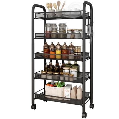 China Modern Professional Wire Rolling Office Shelf Craft Organizer Cart Metal Storage Organizer Trolley With Great Price for sale