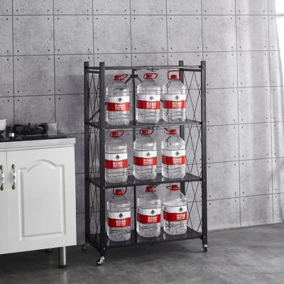 China Space Saving Viable 4-Tier Organizer Rack Shelf Warehouse Storage Shelf For Bathroom Kitchen for sale