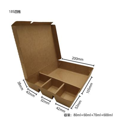 China Biodegradable Disposable Microwave Takeaway Take Out 4 Compartment Paper Fast Food Packaging To Go Containers Lunch Box for sale