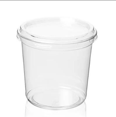 China BPA Free Food Packing 24oz 750ml Clear PET Deli Container Disposable for sale