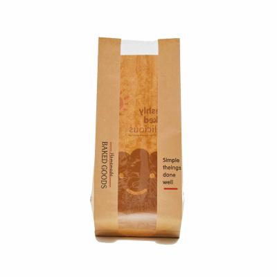 China Brot-Sandwich-Kraftpapier-Bäckerei bauscht sich mit Fenster 4 1/2“ X 2 1/2“ X 8 1/2“ zu verkaufen